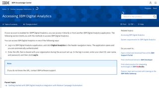 Accessing IBM Digital Analytics
