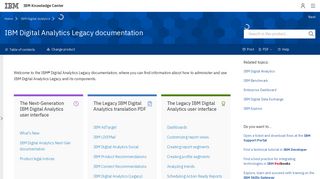 IBM Digital Analytics Legacy documentation