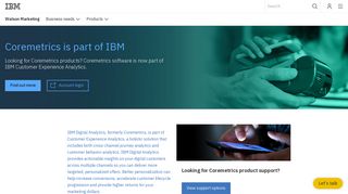 Coremetrics software is now IBM Customer Analytics | IBM