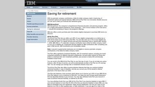 IBM benefits: Saving for retirement