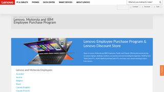 Lenovo, Motorola and IBM Employee Purchase Program | Lenovo US