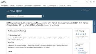 IBM Cognos Incentive Compensation Management - Web Portal ...