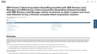 IBM Kenexa Talent Acquisition BrassRing bundled with IBM Kenexa ...