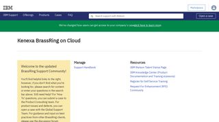 Kenexa BrassRing on Cloud - IBM Support