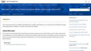 How can I use Lotus iNotes to access Notes mail using a browser? - IBM