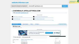 chenmail01.apollotyres.com at WI. IBM iNotes Login - Website Informer