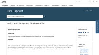 IBM Maximo Asset Management 7.6.0 Preview Site - United States