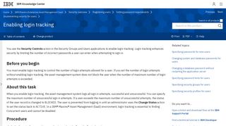 Enabling login tracking - IBM