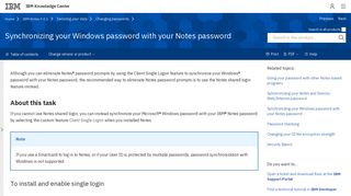 Synchronizing your Windows password with your Notes ... - IBM