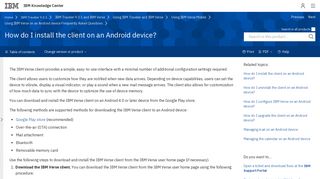 How do I install the client on an Android device? - Traveler - IBM