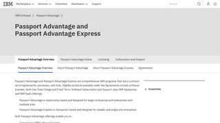 IBM Passport Advantage and Passport Advantage Express