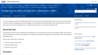 Configuring the preferred login list for Sametime on IBM i