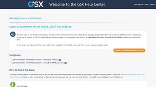 Login to Sametime server failed. LDAP not enabled - GSX Help Center