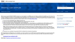 Obtaining a user certificate - IBM