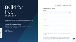 Sign up for IBM Cloud