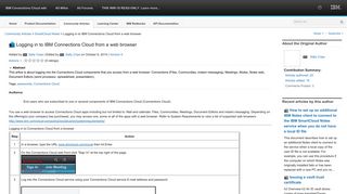 Logging in to IBM Connections Cloud from a web browser
