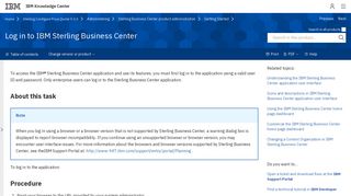 Log in to IBM Sterling Business Center