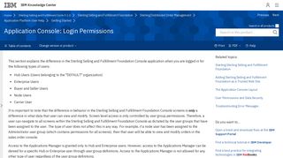 Application Console: Login Permissions - IBM