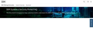 IBM System z Security Portal FAQ