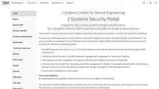 IBM: System z Security Portal