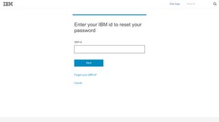 IBM id – Password reset