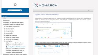 Monarch Help - Exporting Data to IBM Watson Analytics