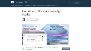 Go Lite with Watson Knowledge Studio – IBM Watson – Medium