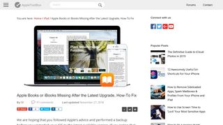 Apple Books or iBooks Missing After the Latest Upgrade, How-To Fix ...