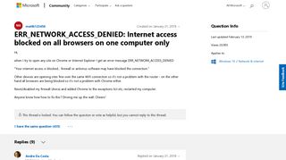 ERR_NETWORK_ACCESS_DENIED: Internet access blocked on all browsers ...