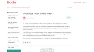 What does token invalid mean? – Ibotta