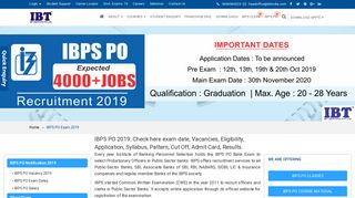 IBPS PO 2018 - IBPS Recruitment Notification | IBPS PO Exam Date ...