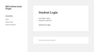 Student Login – IBPS Online Exam Plugin - Silver Syclops Inc.
