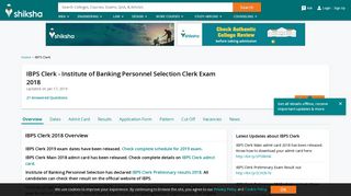 IBPS Clerk 2018 Exam: Registration, Syllabus, Results, Dates at Shiksha