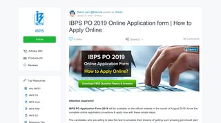 IBPS PO 2019 Online Application form | How to Apply Online