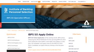 IBPS SO Apply Online 2019: Online Application to start soon - Adda247
