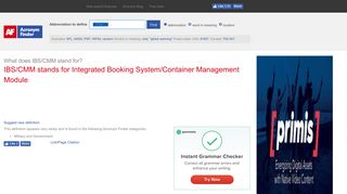 IBS/CMM - Integrated Booking System/Container Management ...