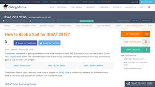 How to Book a Slot for IBSAT 2018? - Collegedunia