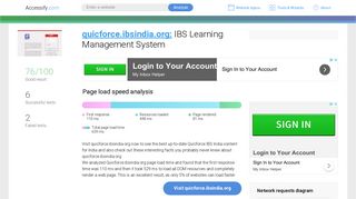 Access quicforce.ibsindia.org. IBS Learning Management System