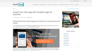 Create Your Own App with DropBox login for business - iBuildApp