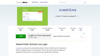 Ic.apsk12.org website. Atlanta Public Schools Live Login.
