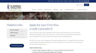 First credit cards available from ICFCU - IC Federal Credit Union