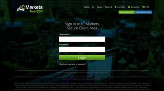 Sign in to IC Markets Secure Client Area