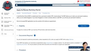 ICA | Apply for/Renew Re-Entry Permit