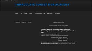 Parent Student Portal – Immaculate Conception Academy