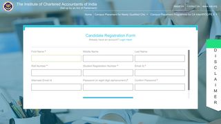 Candidate Registration Form - ICAI | CMI&B PLACEMENTS