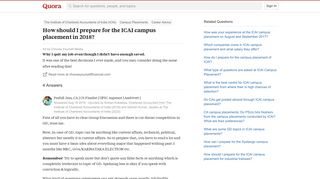 How should I prepare for the ICAI campus placement in 2018? - Quora