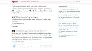 How to download video lectures from ICAI cloud campus - Quora