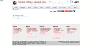 Contact Us - ICAI - The Institute of Chartered Accountants of India