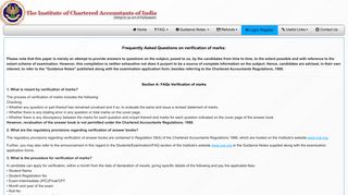 Online filling of Verification of Marks - ICAI Exam