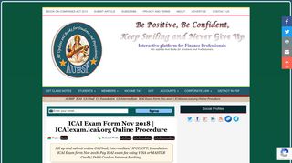 ICAI Exam Form Nov 2018 | ICAIexam.icai.org Online Procedure